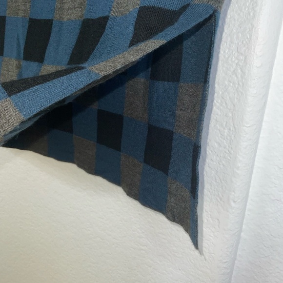 Halogen Blue and Black Plaid Knit Pencil Skirt - Picture 2 of 7